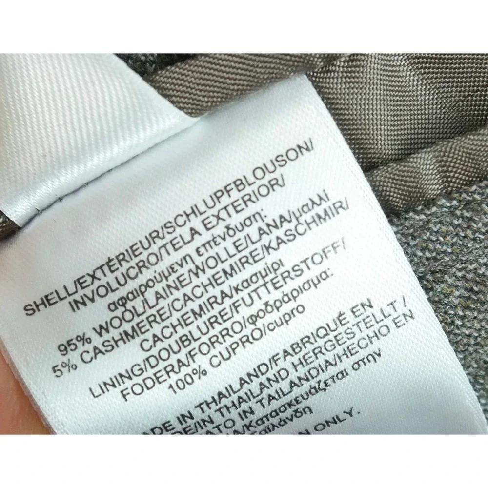 Brooks Brothers Regent E. Thomas Wool Cashmere Plaid Sport Coat Blazer Grey 44R